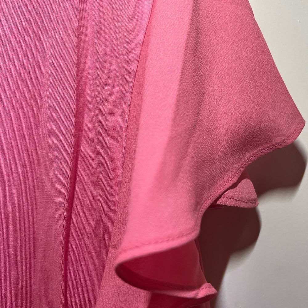 LOFT Pink Flutter Sleeve Blouse Relaxed Style - Picture 5 of 5